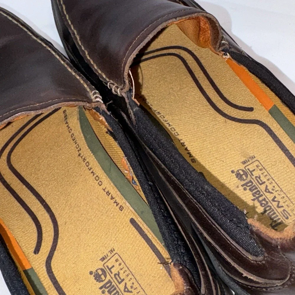 Timberland Smart Loafers Comfort Men's Brown Leather Slip-On Shoes Size 11 M